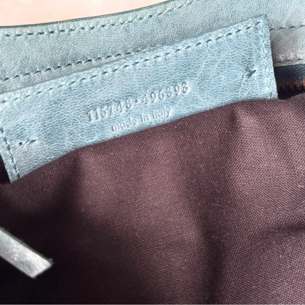 BALENCIAGA CITY BAG MOTORCYCLE BAG SUPER RARE F/W 2006 CHÈVRE LEATHER TURQUOISE - Picture 14 of 14